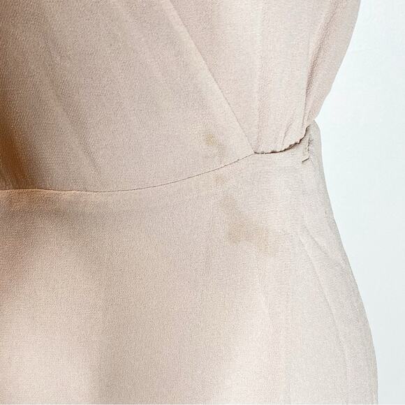 Reformation Callalily Backless V Neck Wrap Maxi Dress Gown Champagne Size 4 - Picture 6 of 7